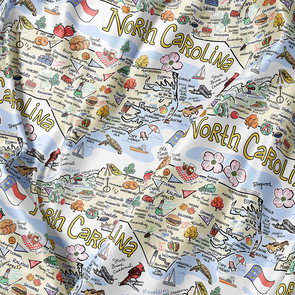 State Map Long Sleeve Satin Pajamas