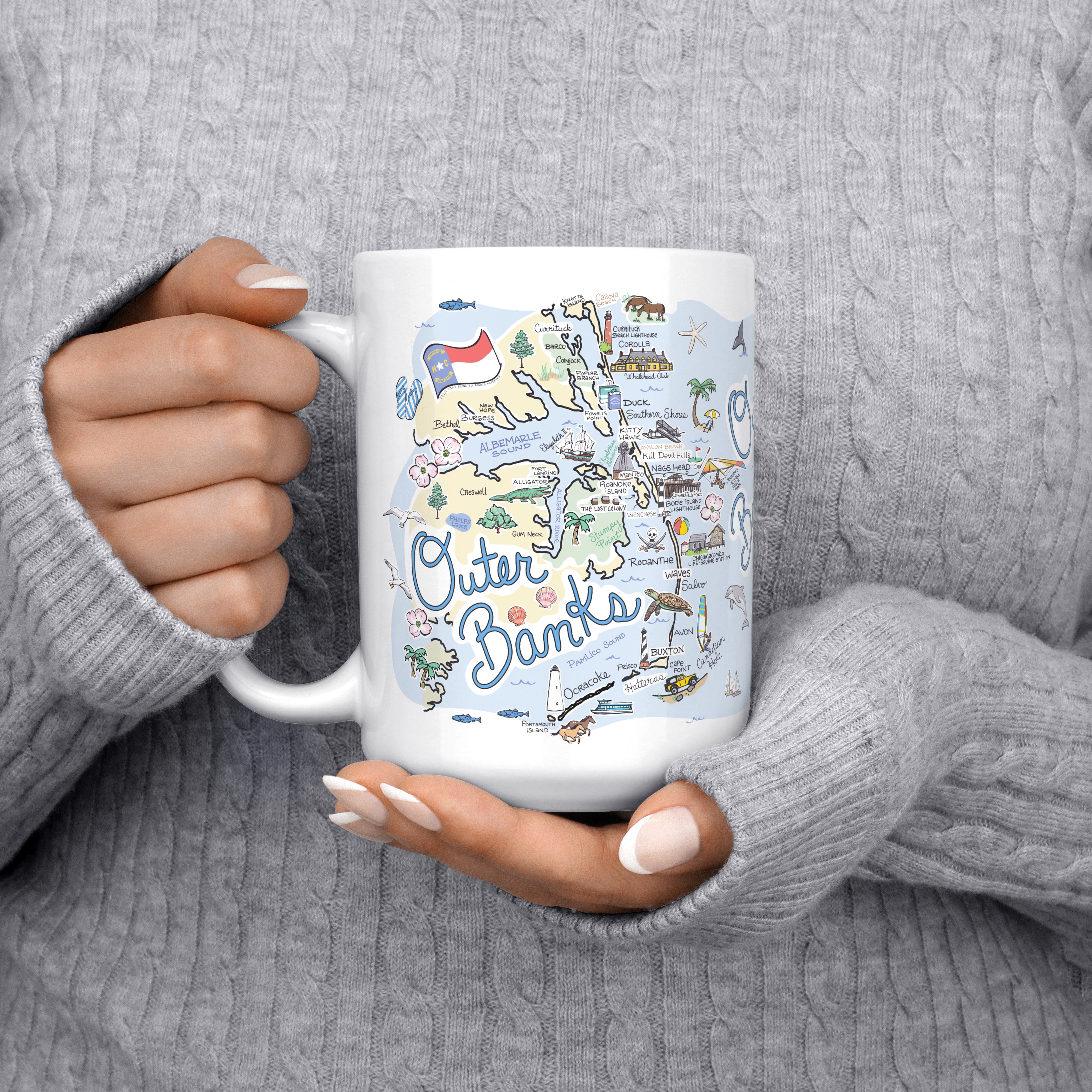 Outer Banks Map Mug