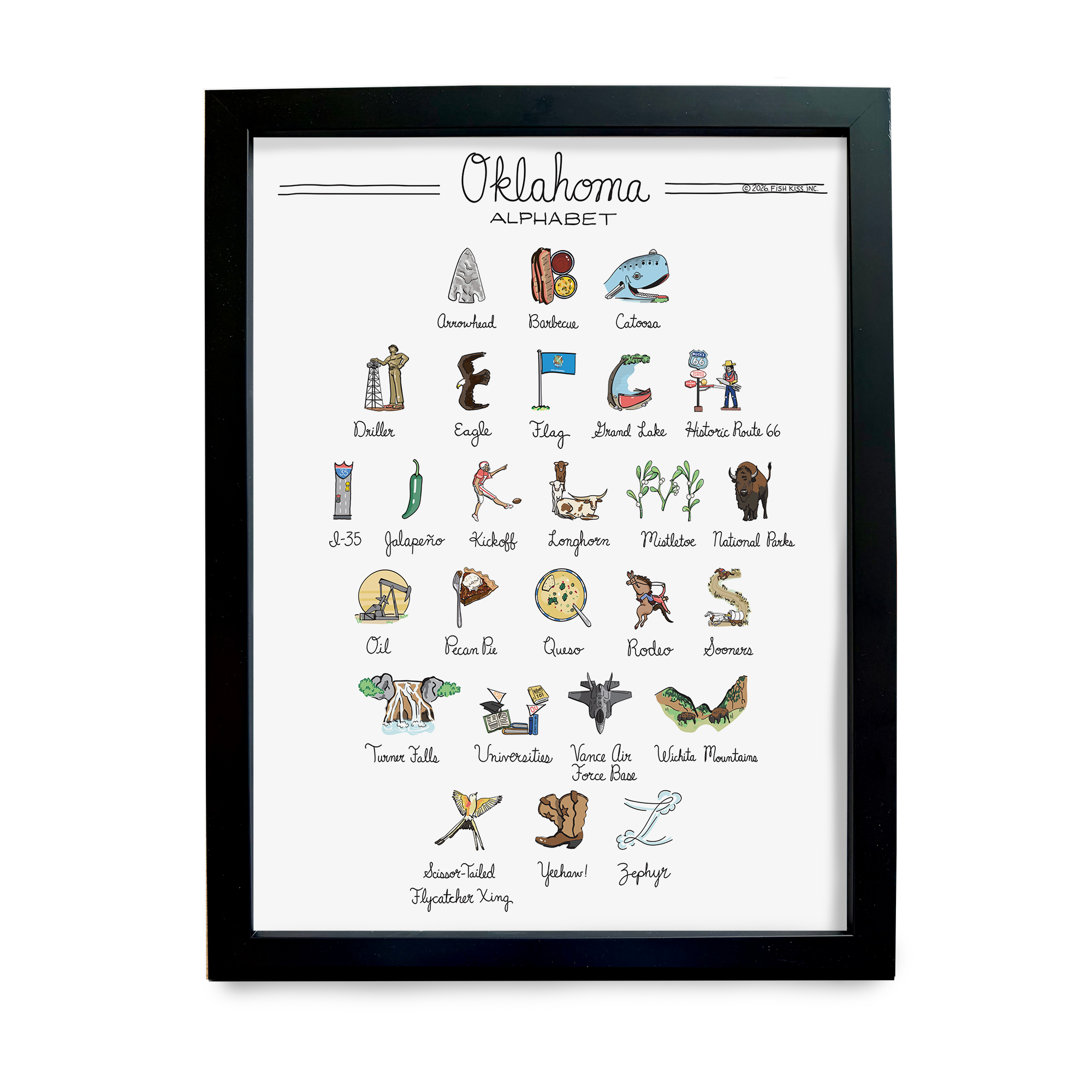 Oklahoma Alphabet Art