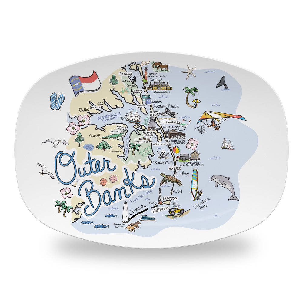 Outer Banks Map Platter
