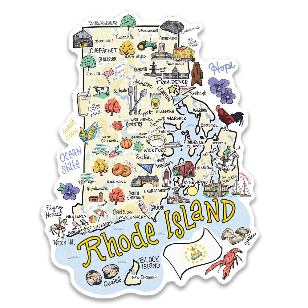 Rhode Island State Map Sticker