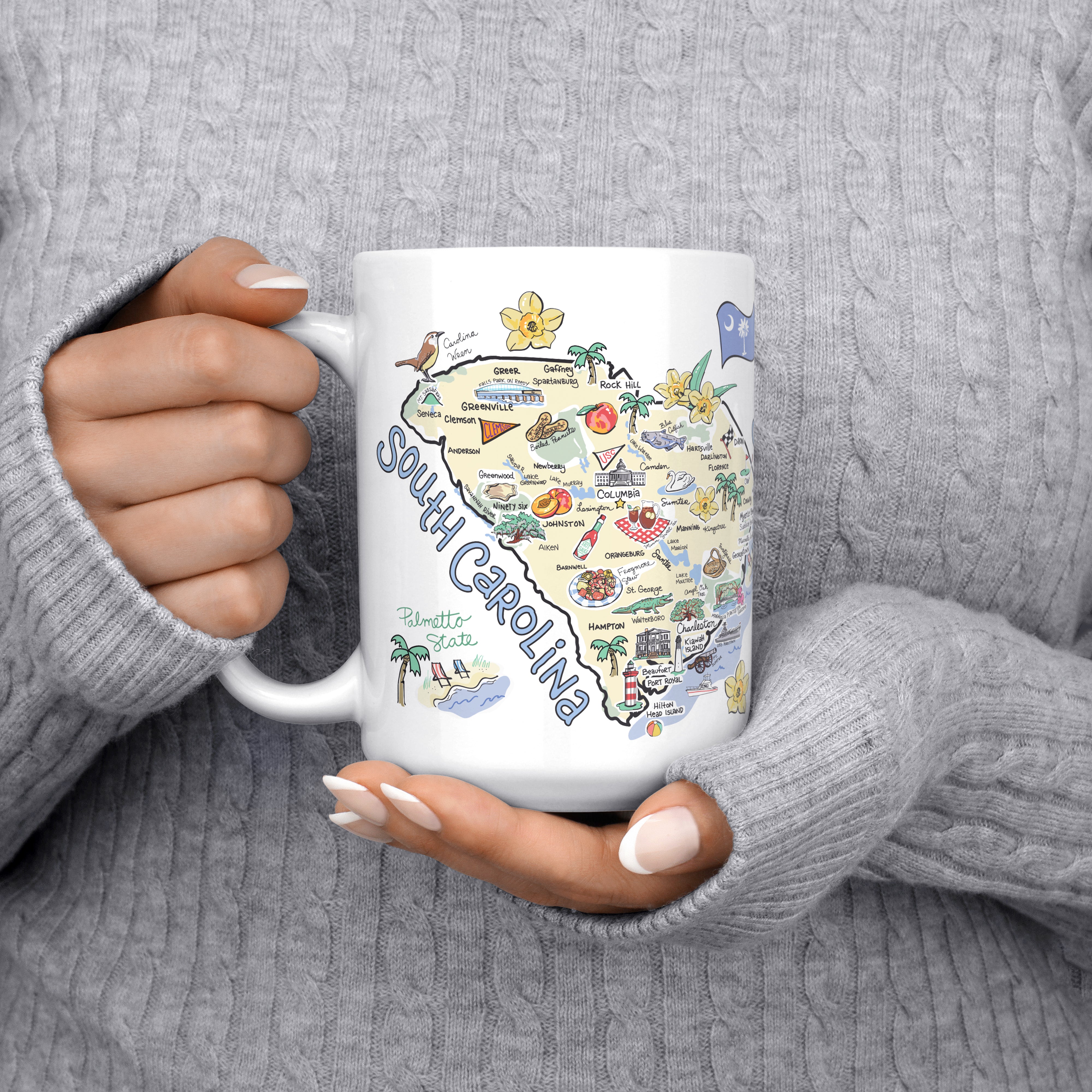 Custom South Carolina Map Mug