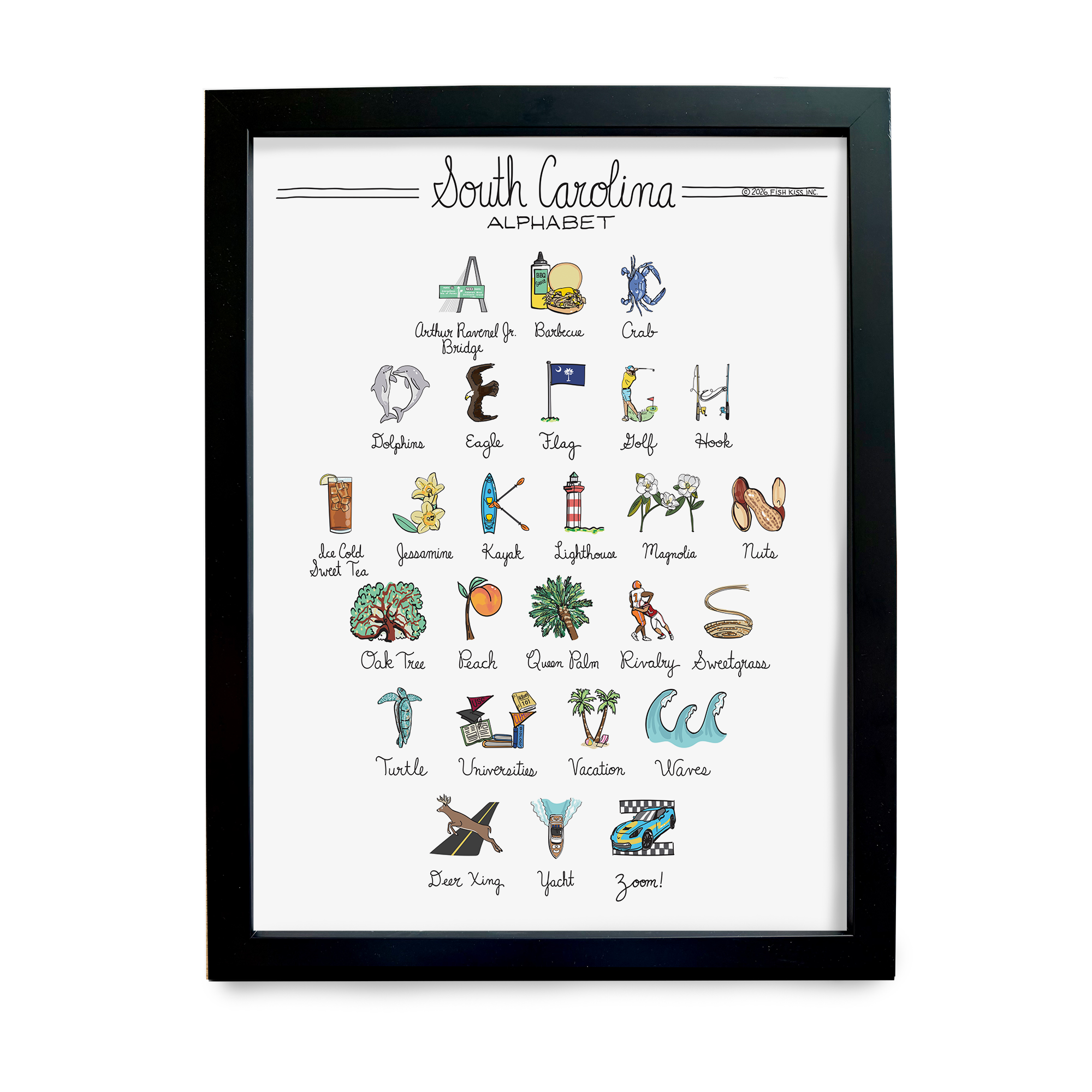 South Carolina Alphabet Art