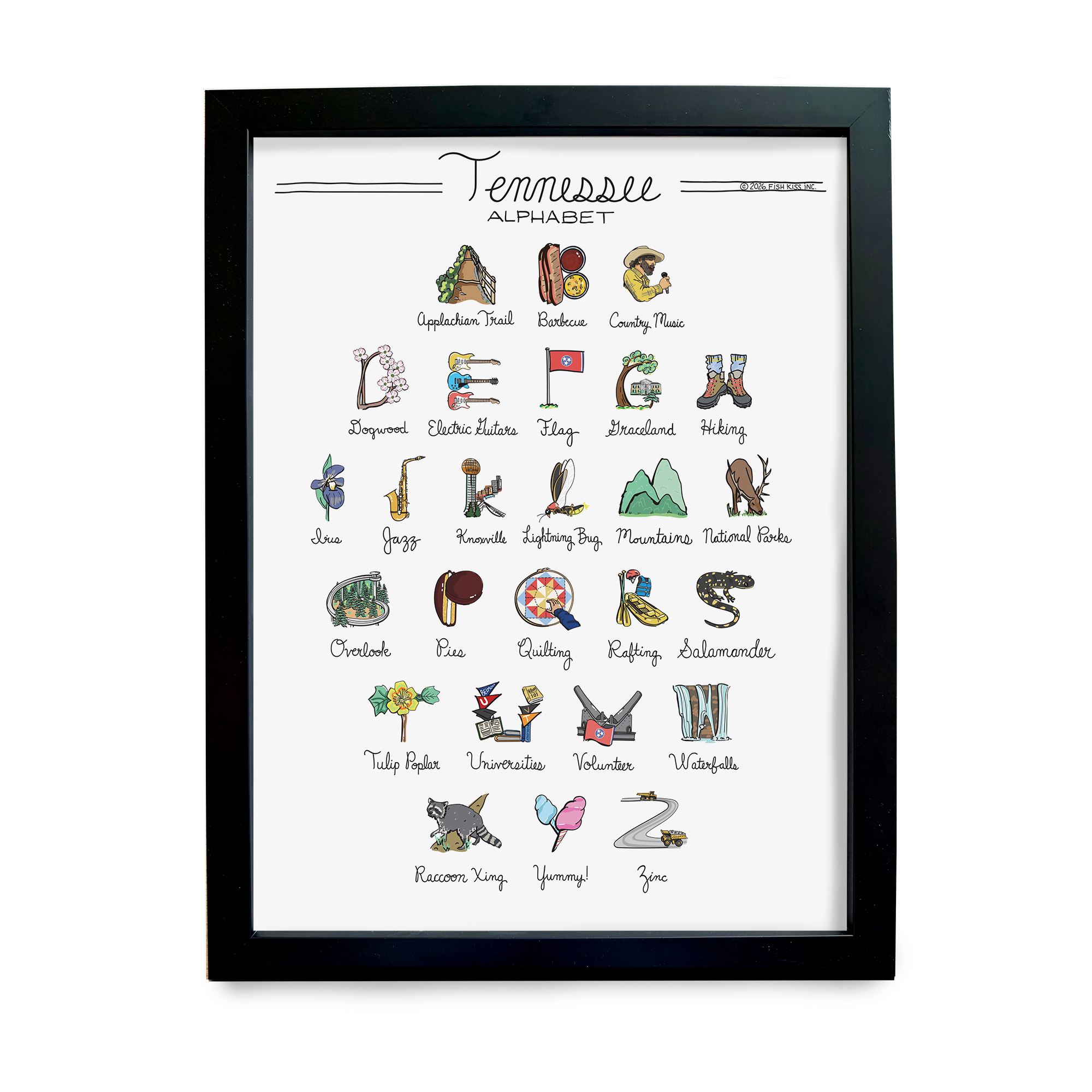 Tennessee Alphabet Art