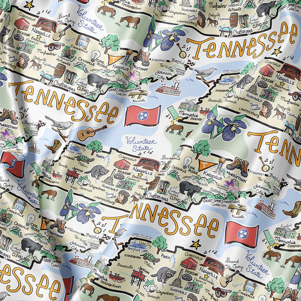 State Map Long Sleeve Satin Pajamas
