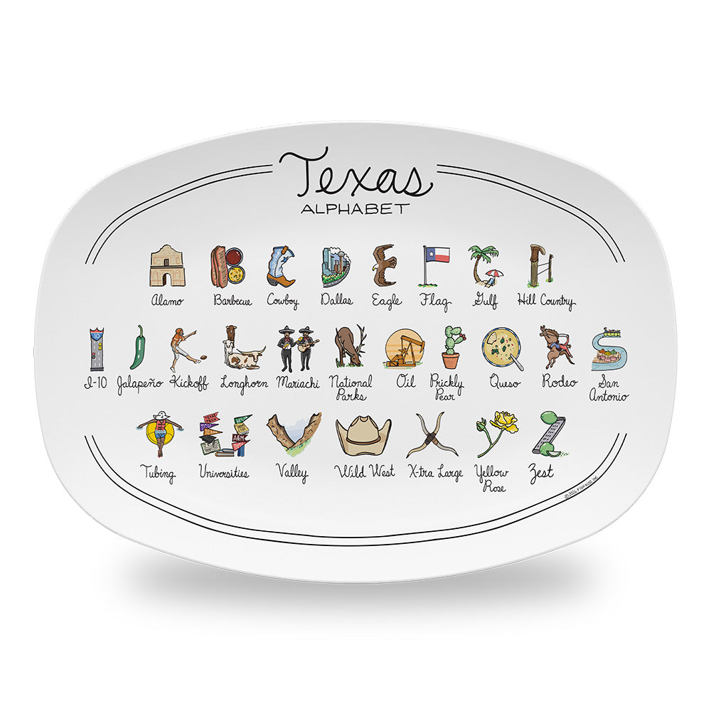 Texas Alphabet Platter