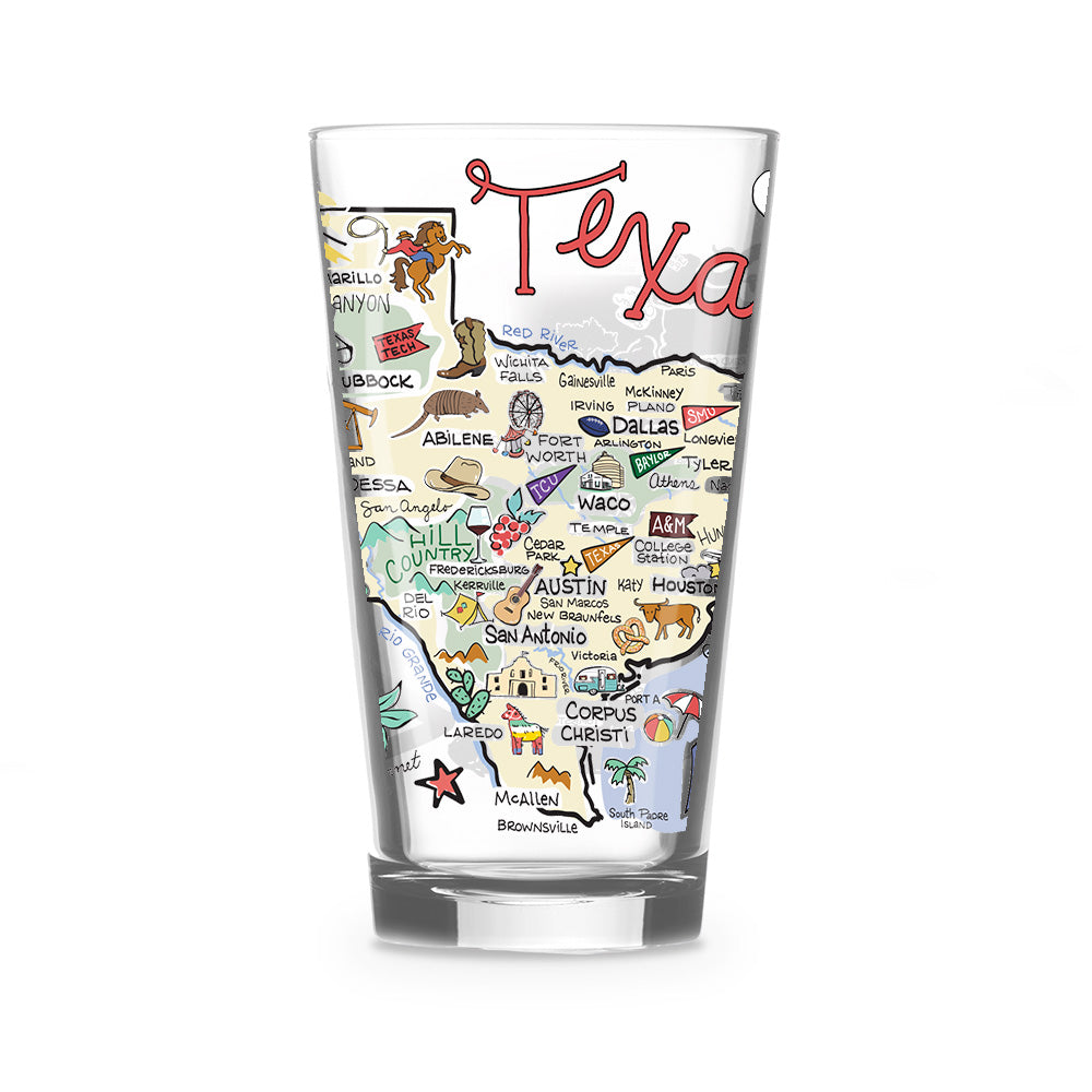 Texas Map Glass