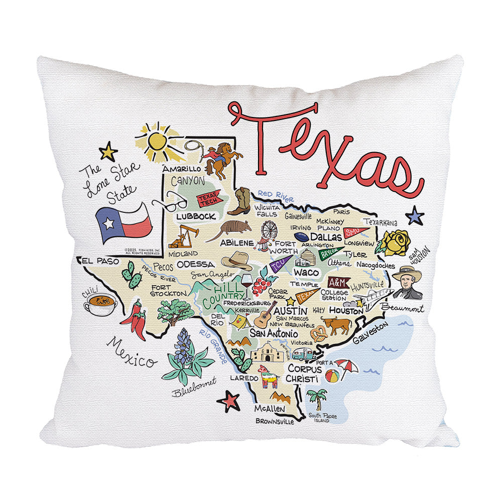 Texas Map Pillow