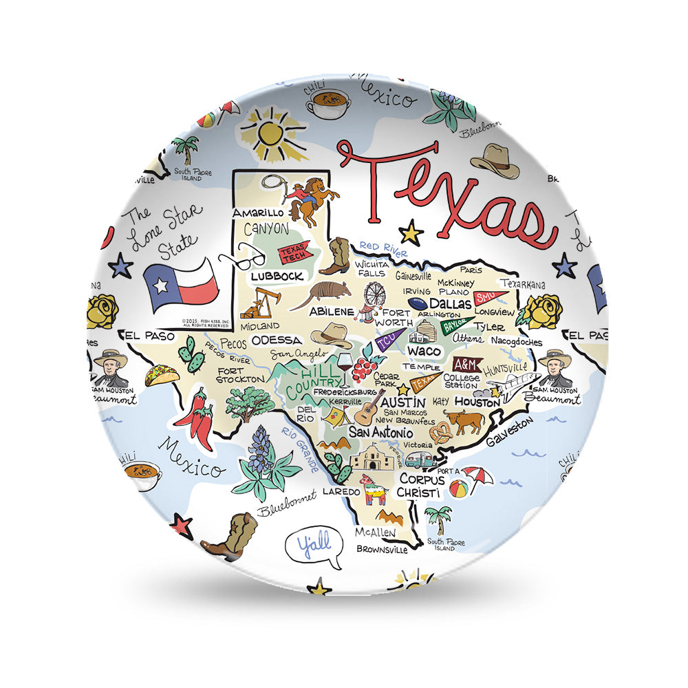 Texas Map Plate