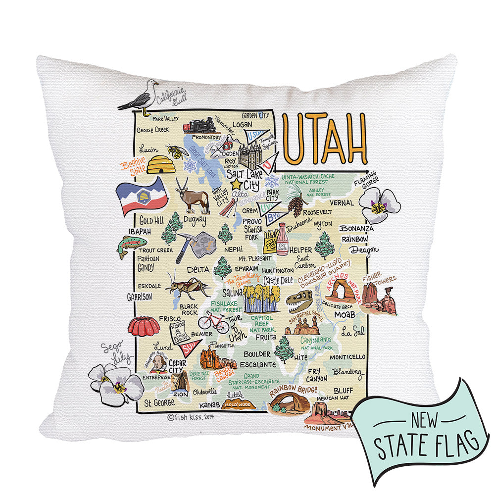 Utah Map Pillow