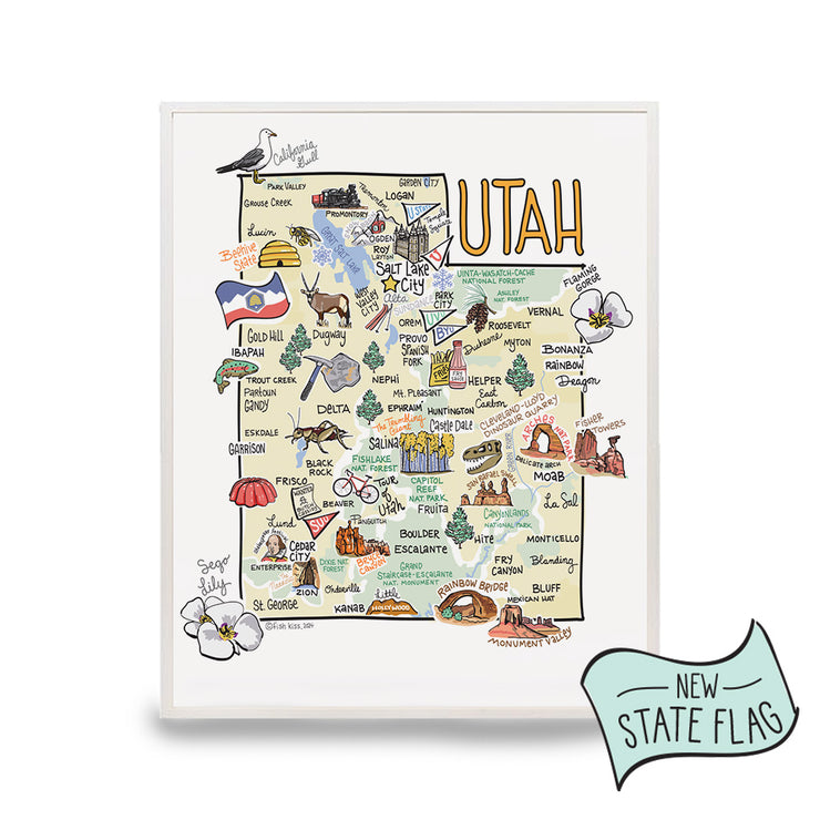 Utah Map Print