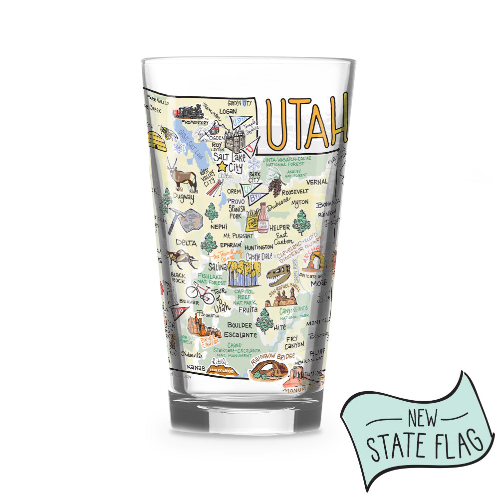 Utah Map Glass
