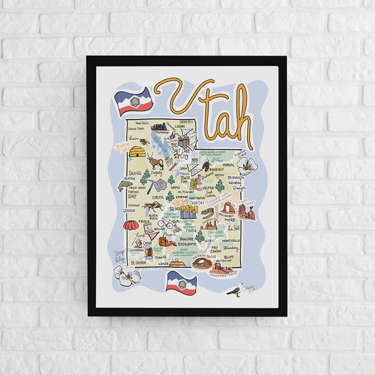 Utah Map Poster