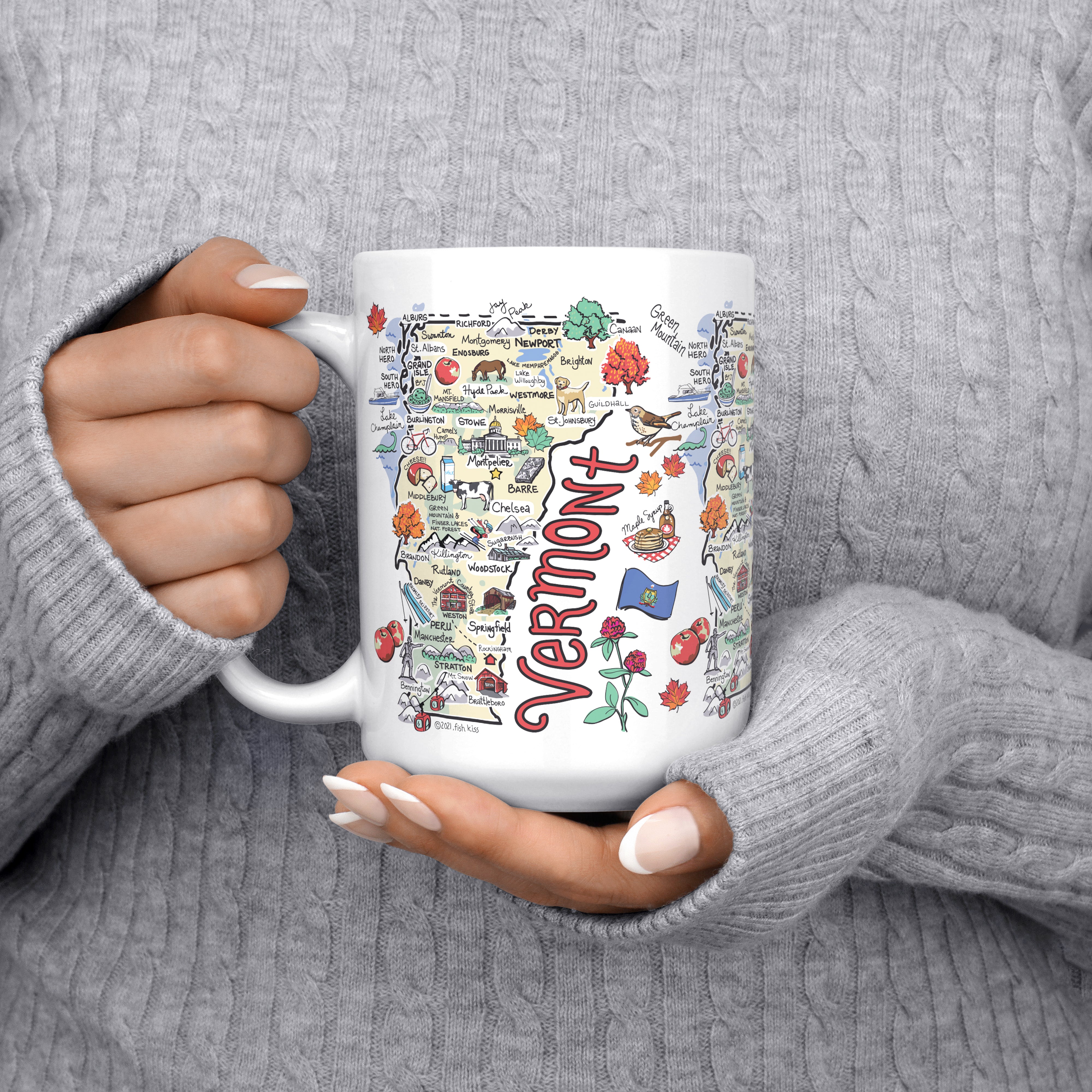 Fish-Kiss Map Mug - Thumbnail 2
