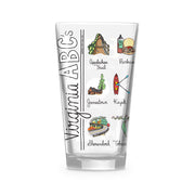Virginia Alphabet 16 oz. Glass