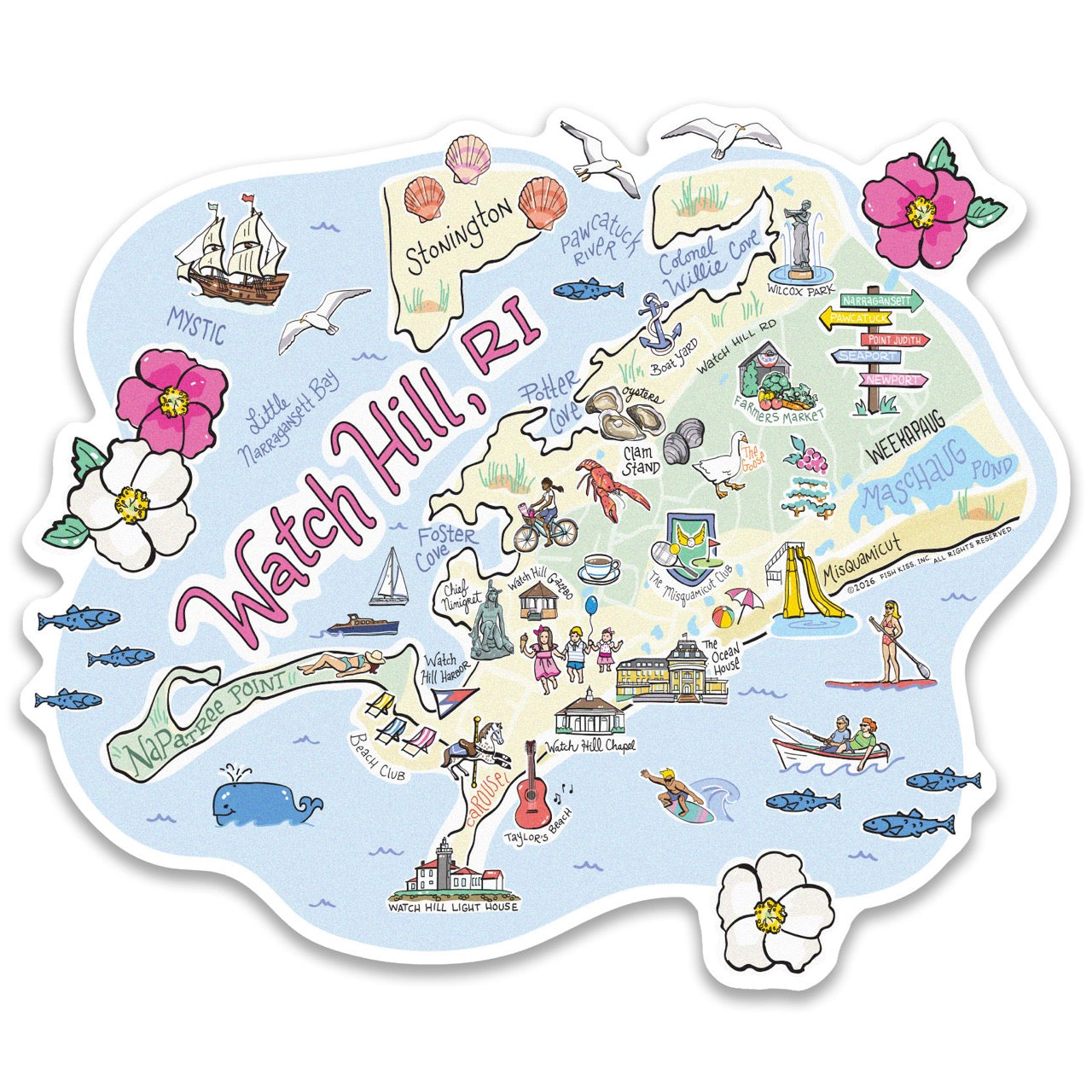 Watch Hill State Map Sticker