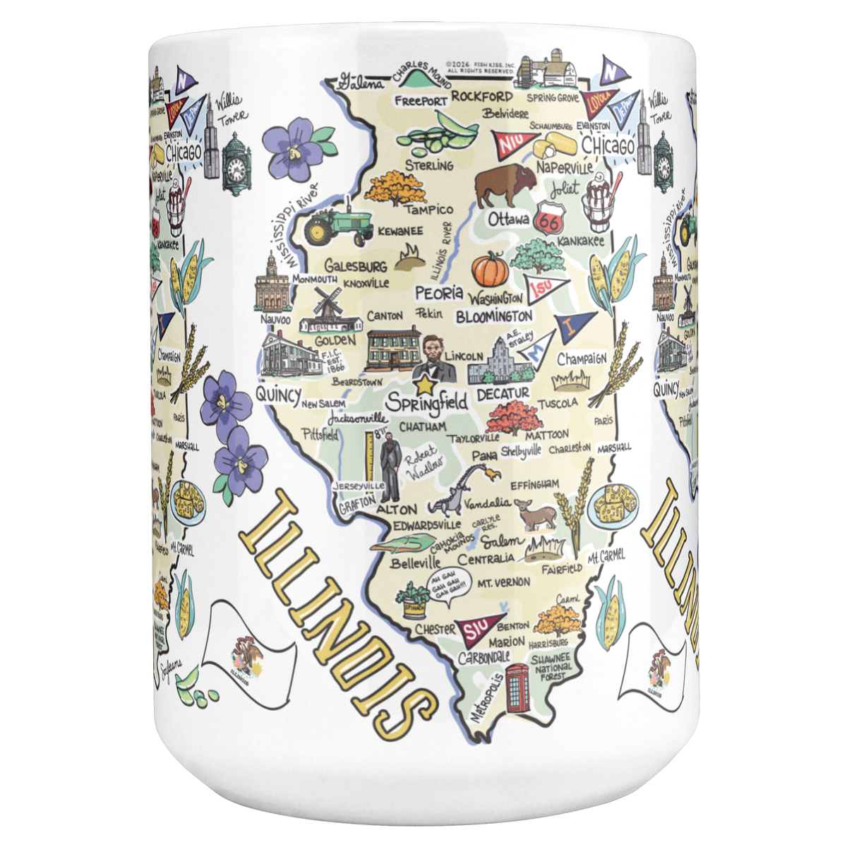 Illinois 15oz White Mug