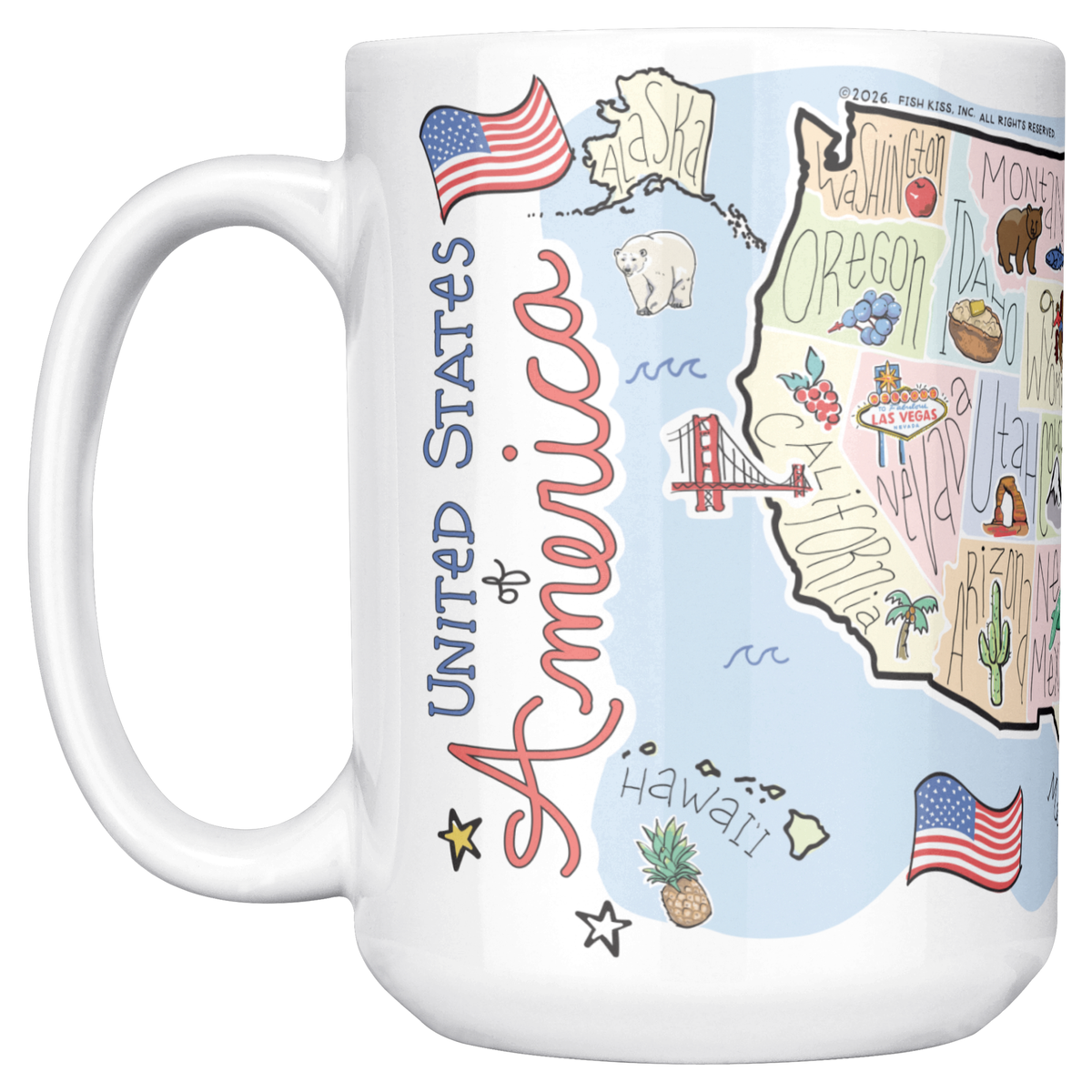 America 15oz White Mug