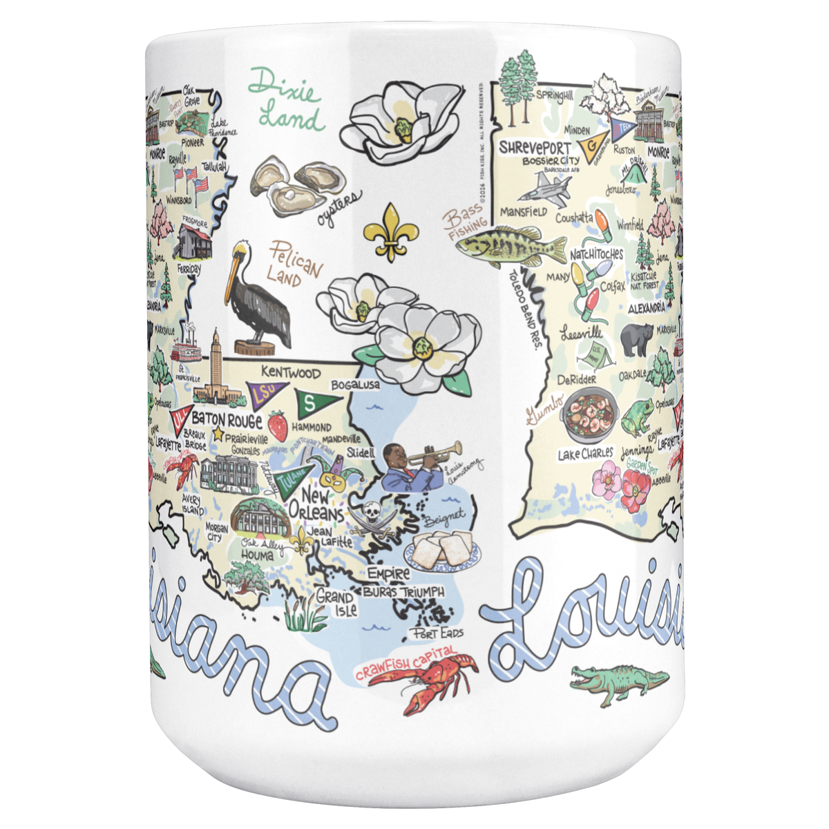 Louisiana 15oz White Mug