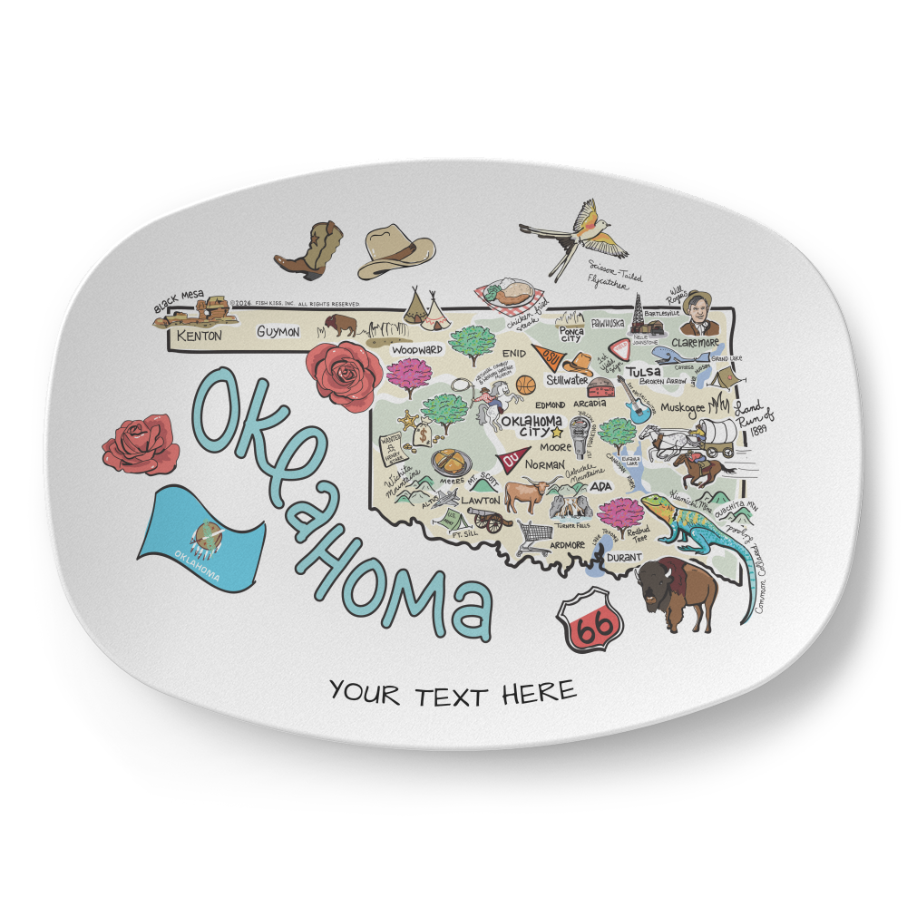 Custom Oklahoma Map Platter