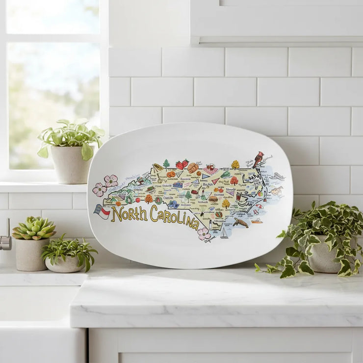 North Carolina Map Platter