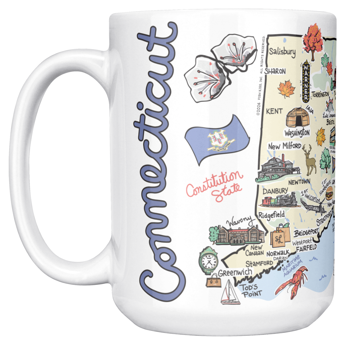 Connecticut 15oz White Mug