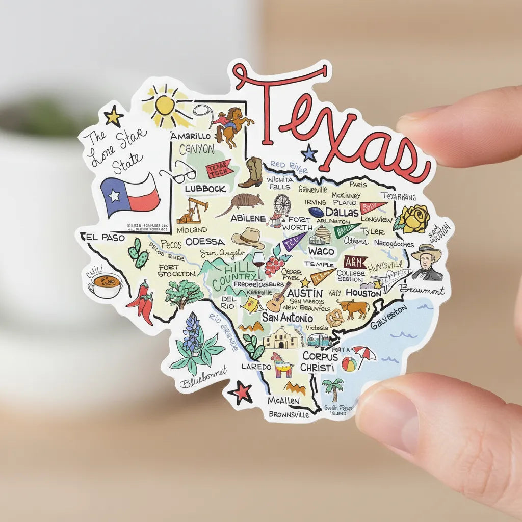 Texas Map Sticker