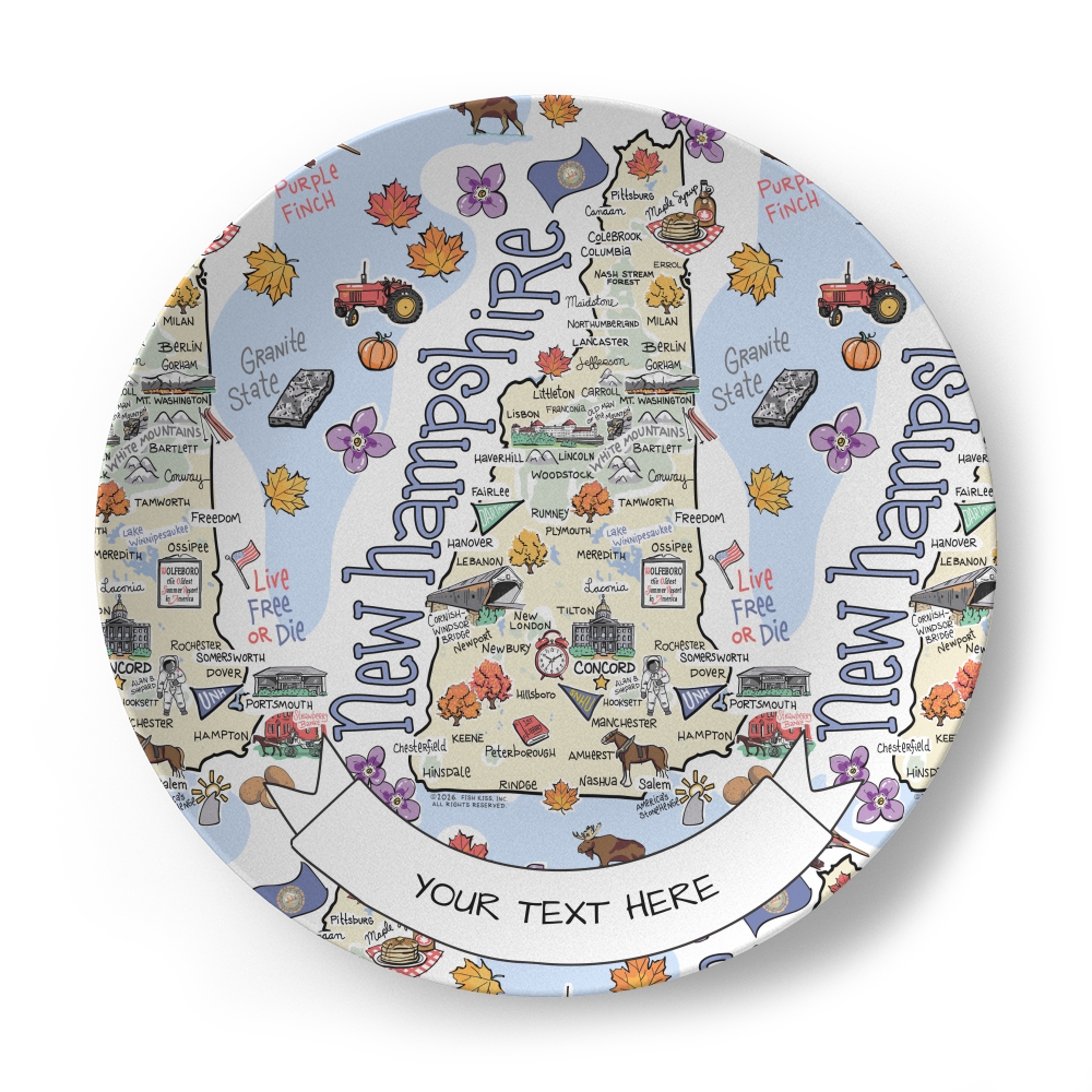 New Hampshire Map Plate