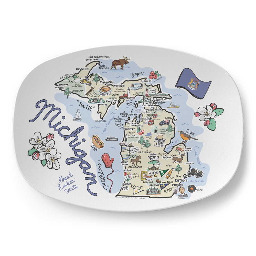 Michigan Map Platter