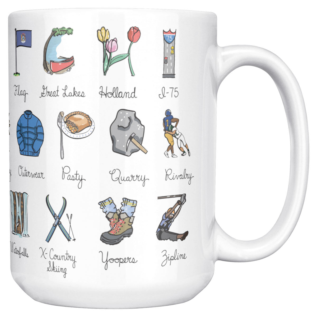 State Alphabet 15oz White Mug