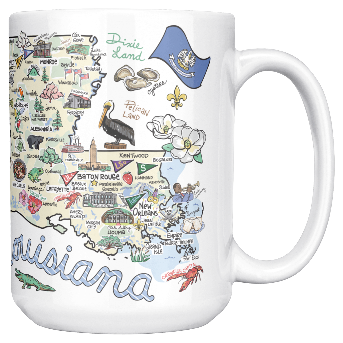 Louisiana 15oz White Mug
