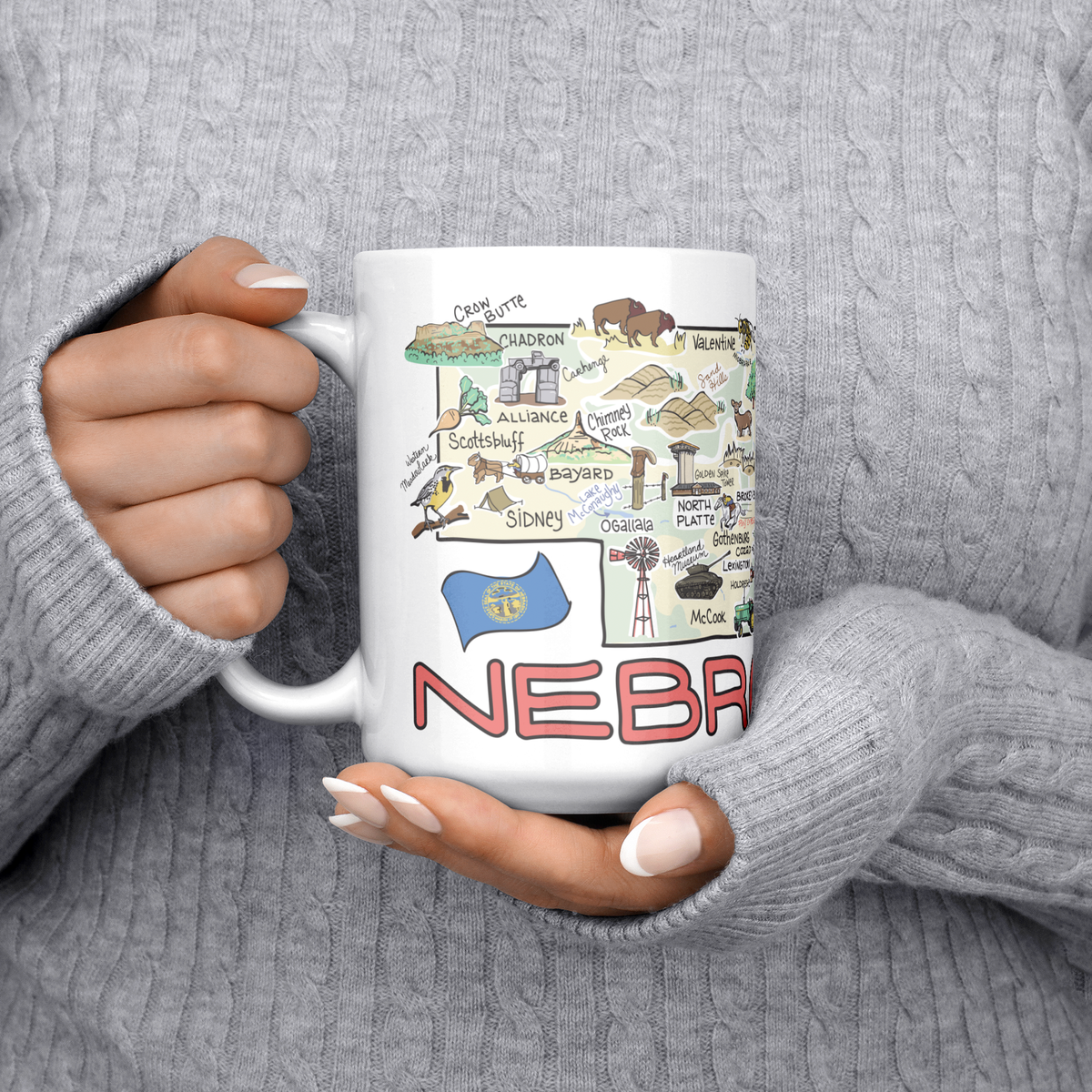 Nebraska 15oz White Mug