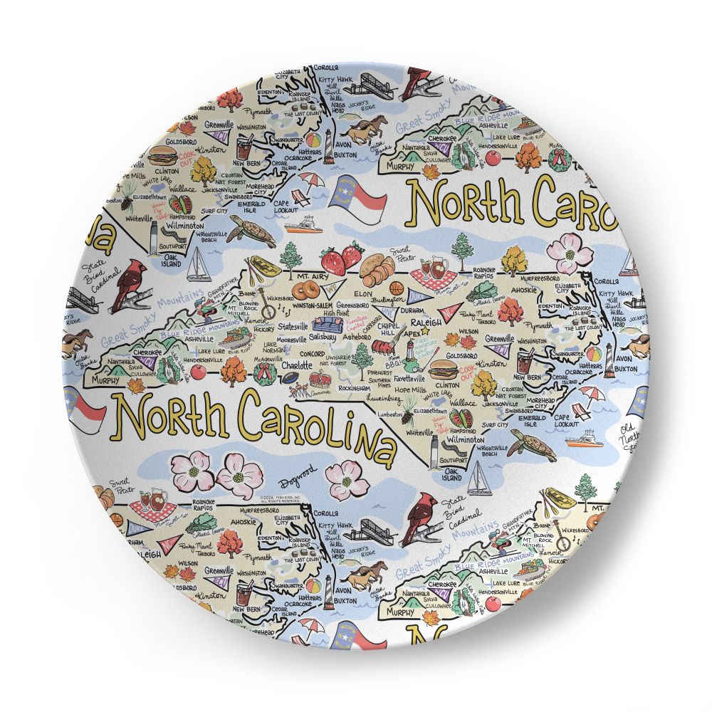 North Carolina Map Plate