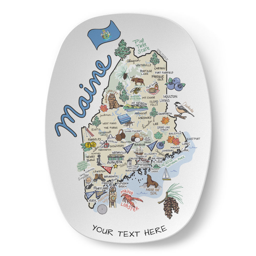 Maine Map Platter