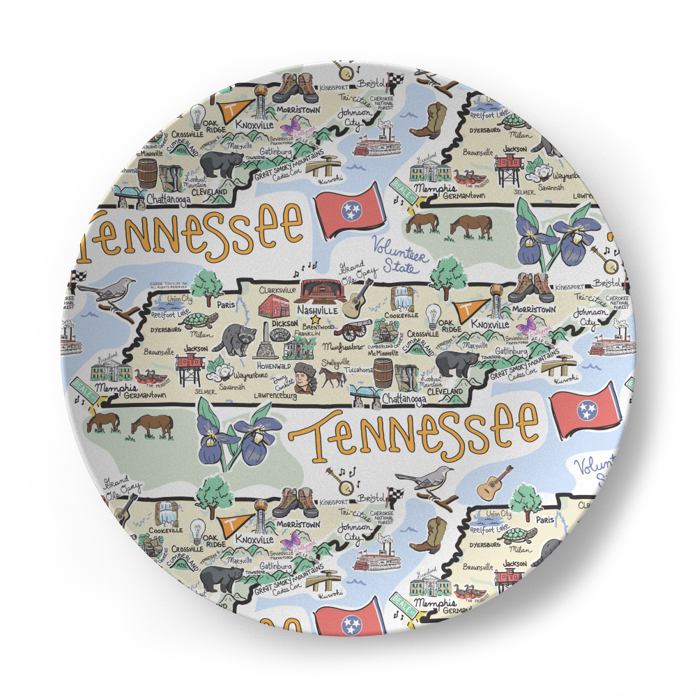 Tennessee Map Plate