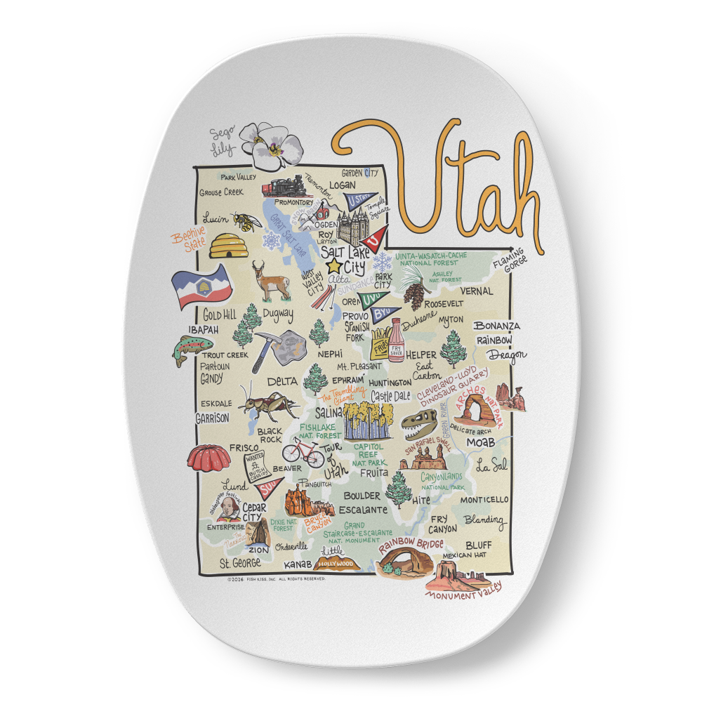 Utah Map Platter