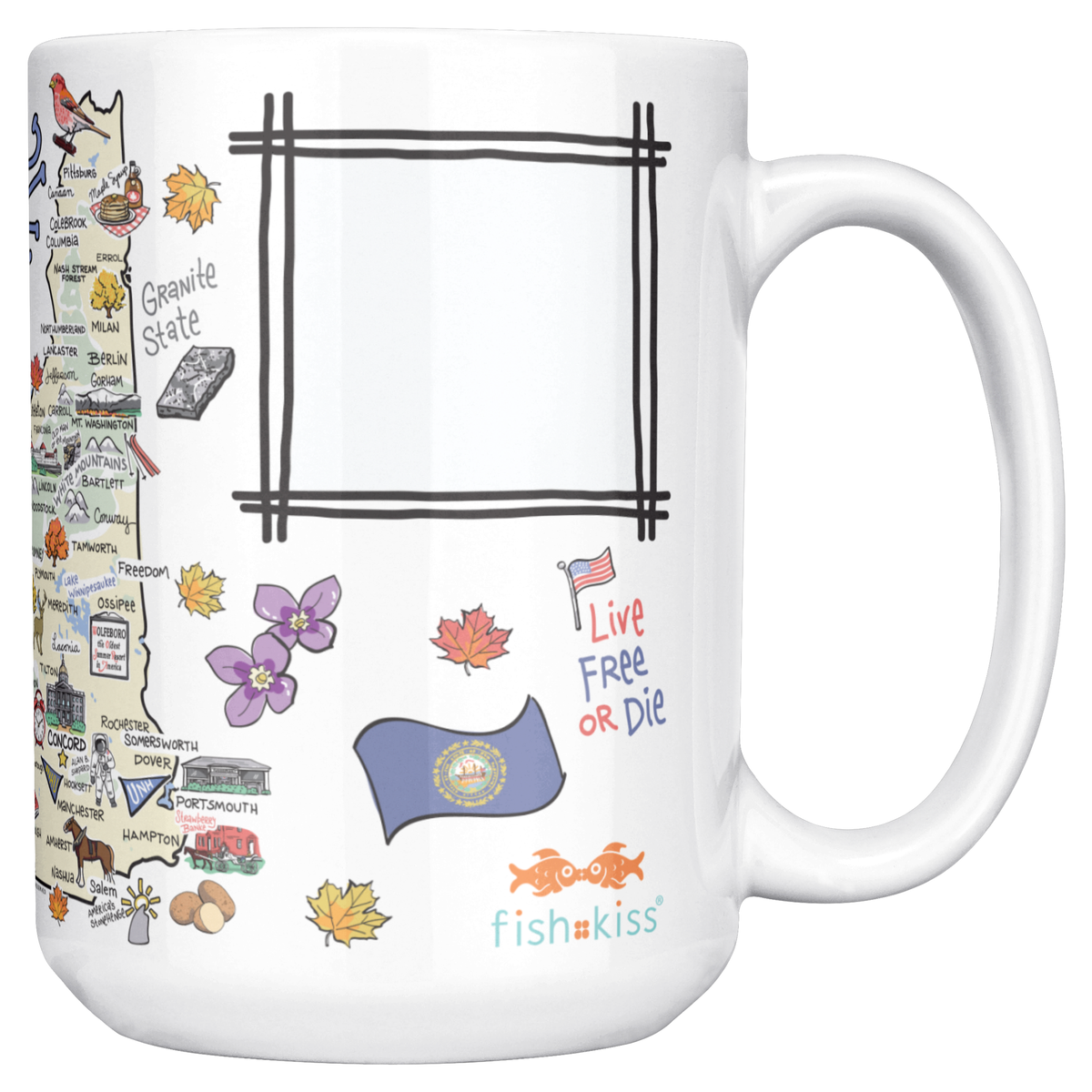 New Hampshire 15oz White Mug