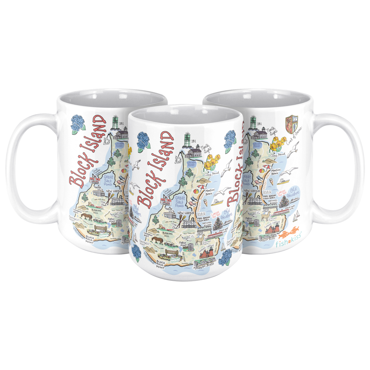 Block Island 15oz White Mug