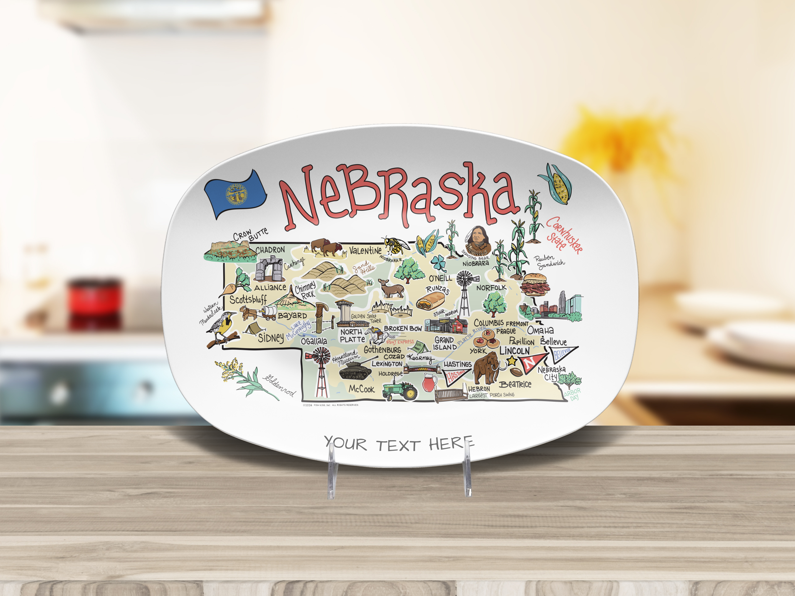 Nebraska Map Platter