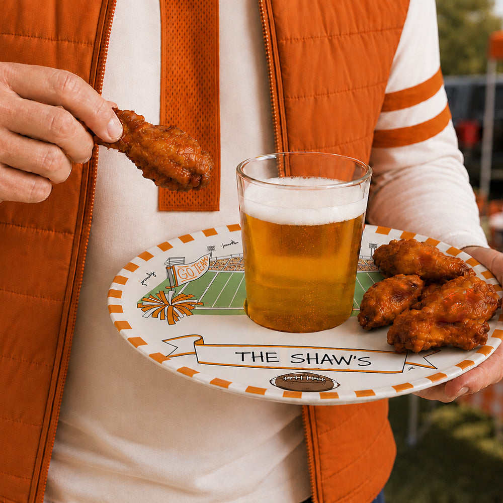 Our Game Day Crew Tailgate Plate - Orange