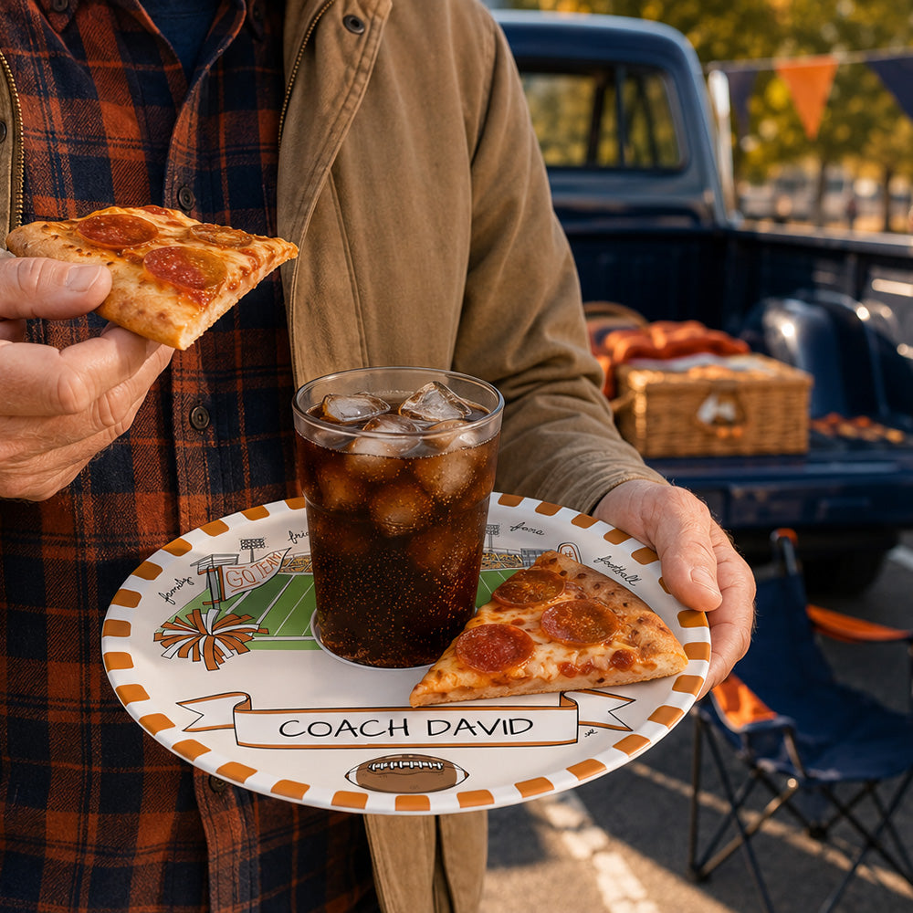 Our Game Day Crew Tailgate Plate - Dark Orange
