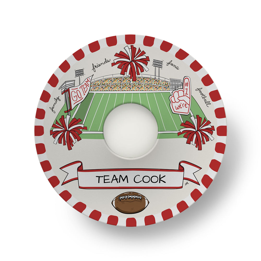 Our Game Day Crew Tailgate Plate - Red