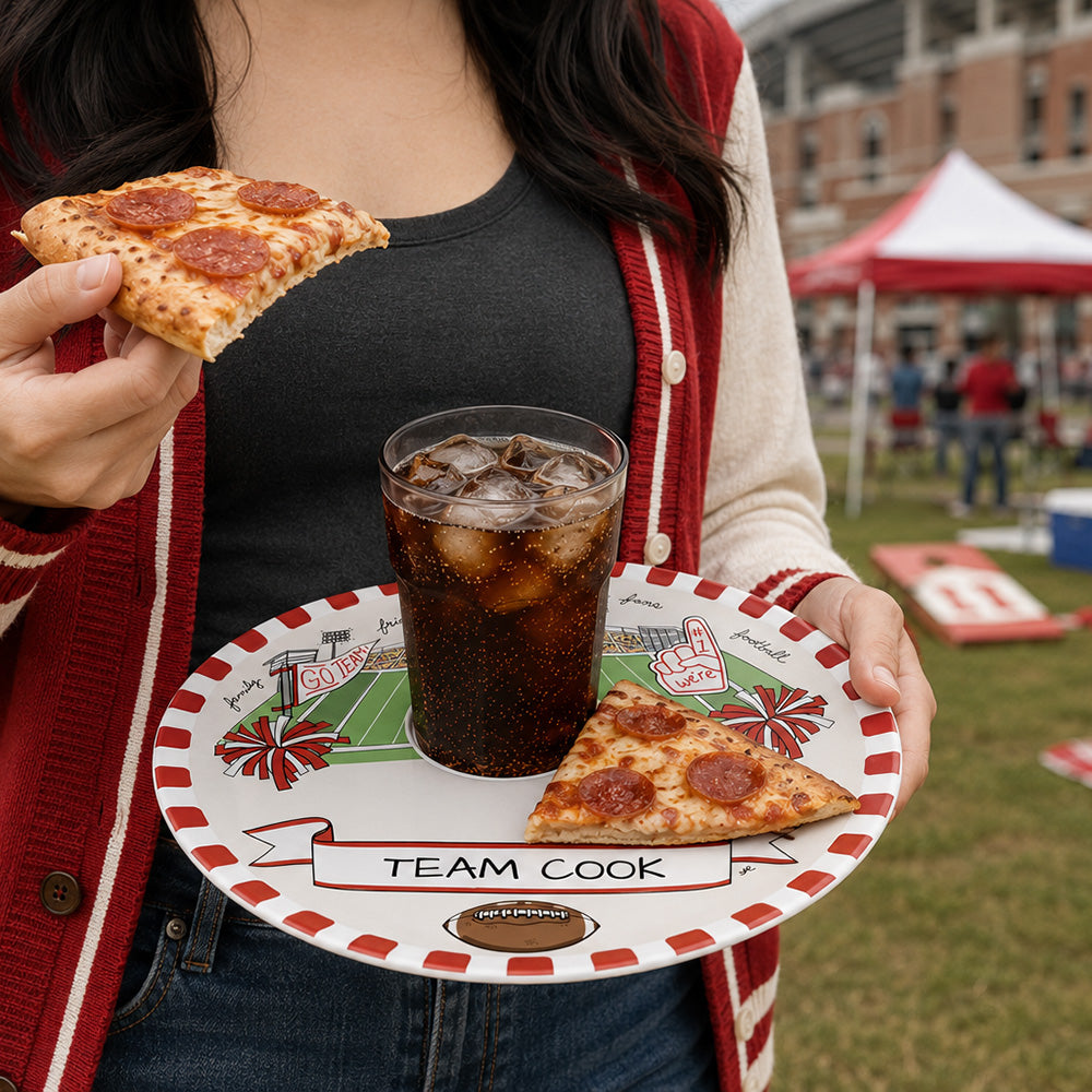 Our Game Day Crew Tailgate Plate - Red