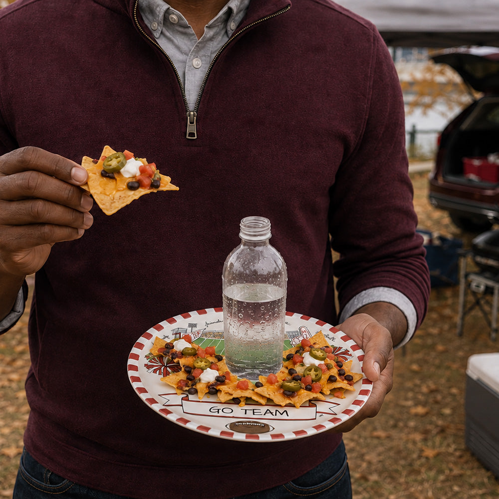 Our Game Day Crew Tailgate Plate - Maroon