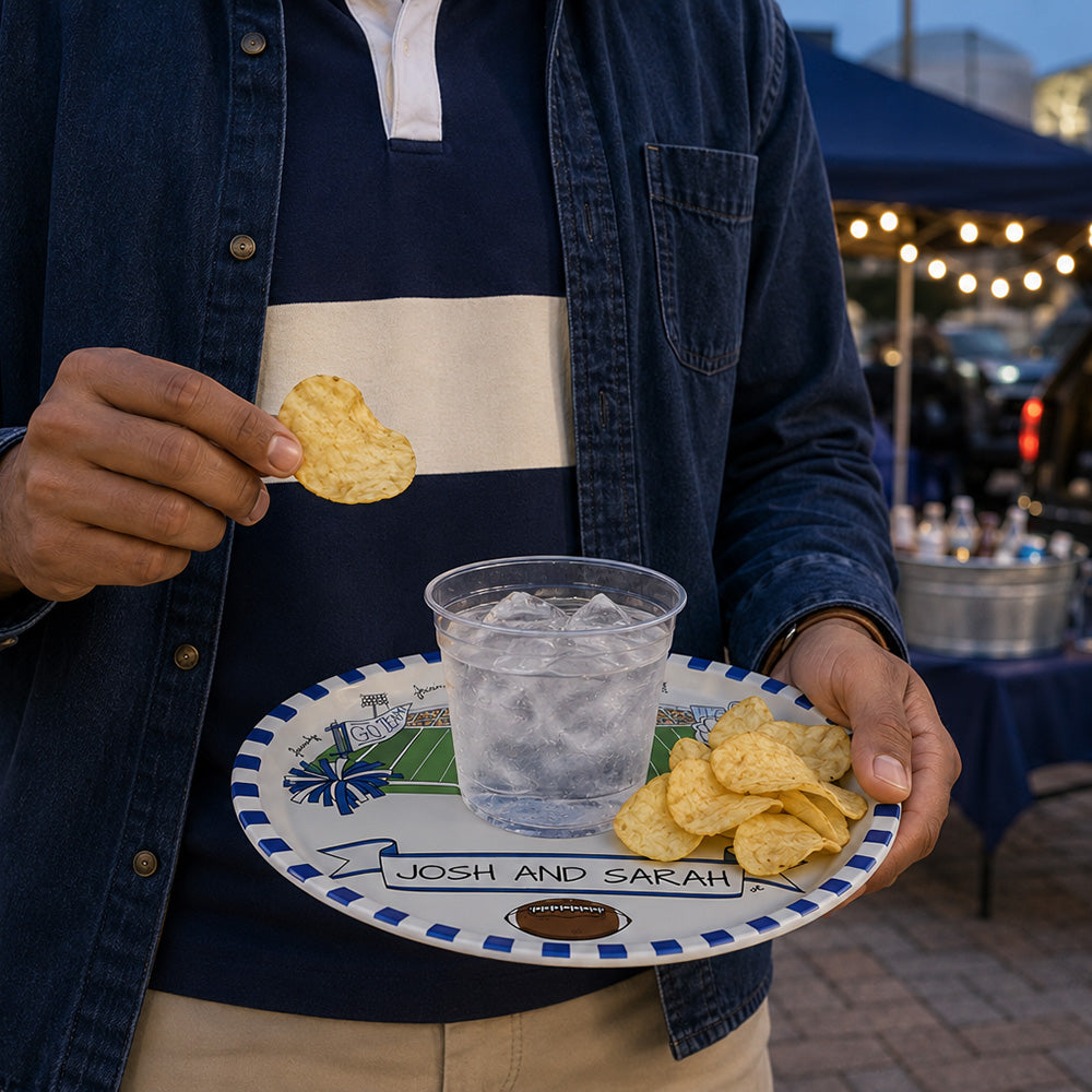 Our Game Day Crew Tailgate Plate - Navy