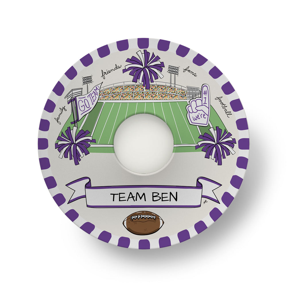 Our Game Day Crew Tailgate Plate - Purple