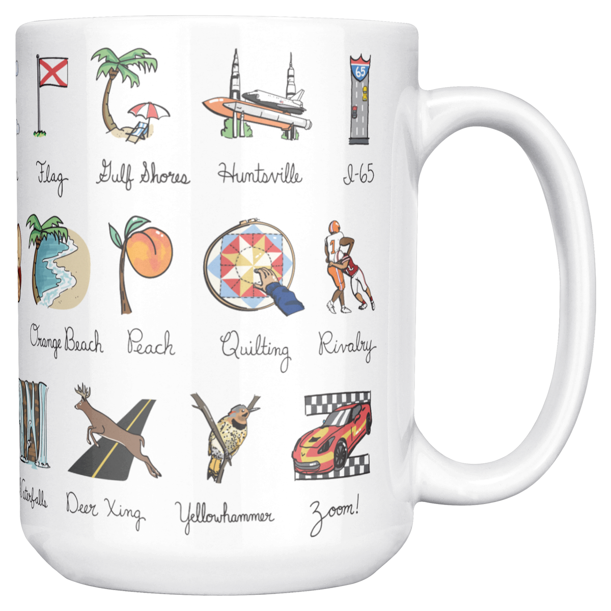 State Alphabet 15oz White Mug