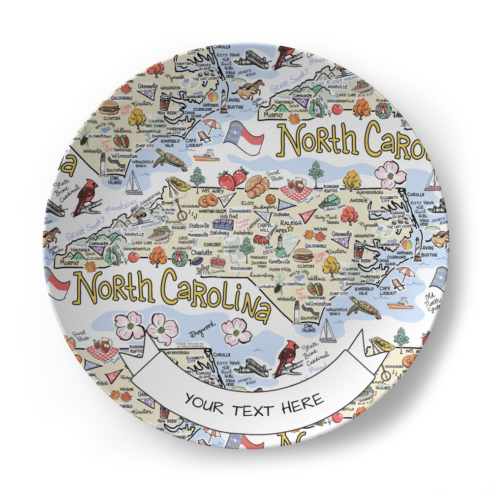 North Carolina Map Plate
