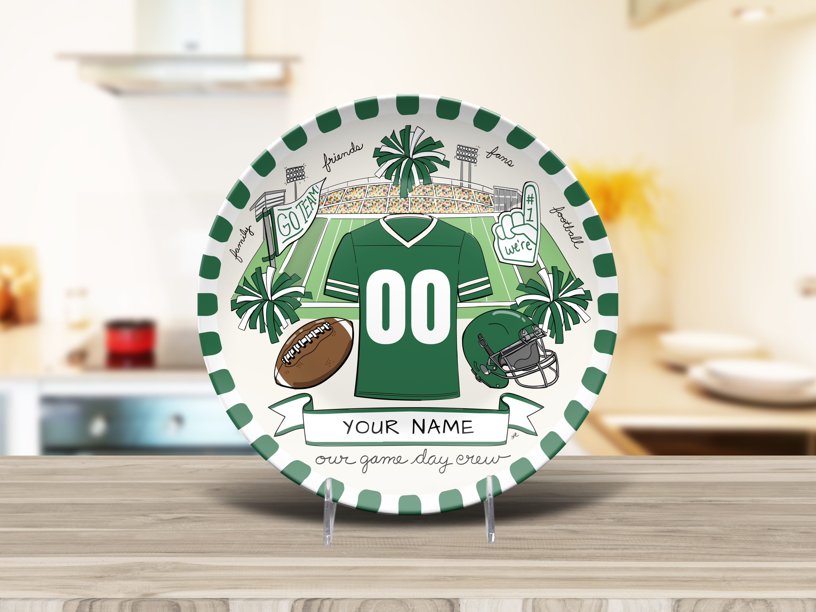 Our Game Day Crew Plate - Green