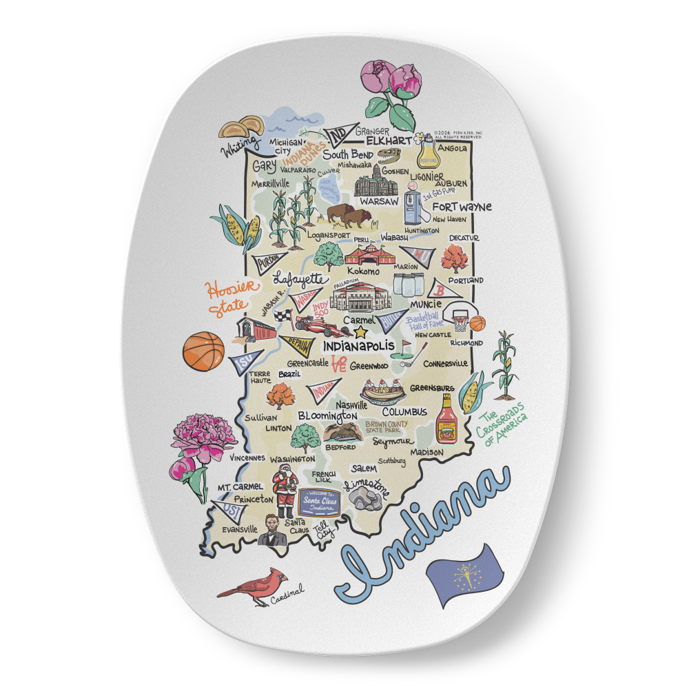 Indiana Map Platter